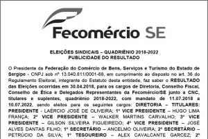 Edital Eleições - FECOMERCIO 2018 04.05.18