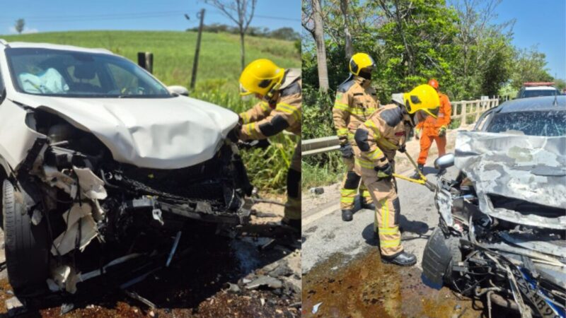 Colisão entre automóveis bloqueia trecho da BR-235 em Sergipe e fere duas pessoas