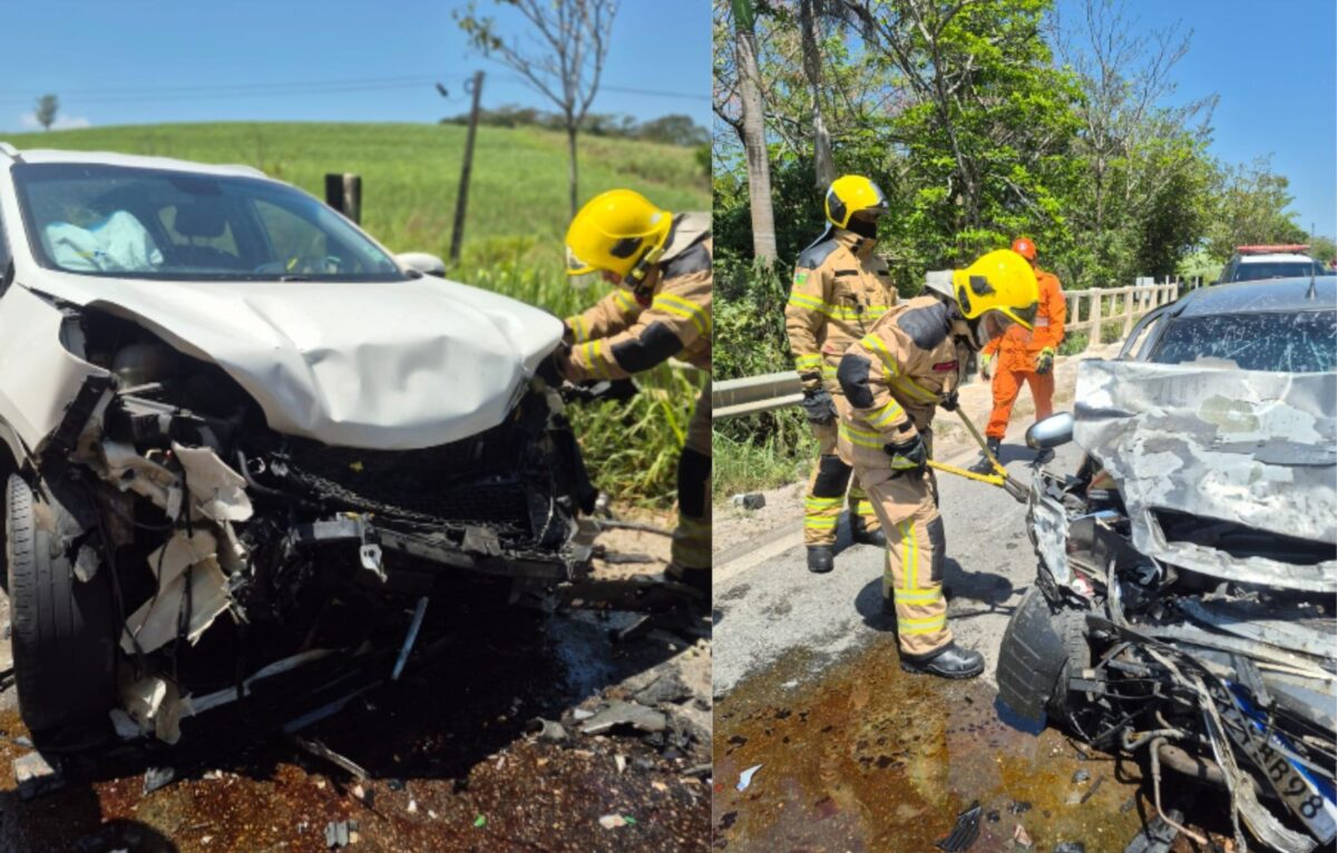 Colisão entre automóveis bloqueia trecho da BR-235 em Sergipe e fere duas pessoas