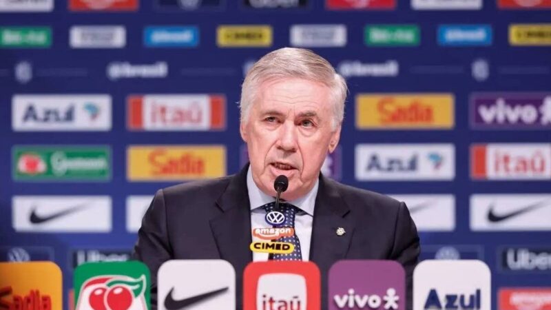 Ancelotti convoca seleção para amistosos sem atletas de Flamengo e Palmeiras