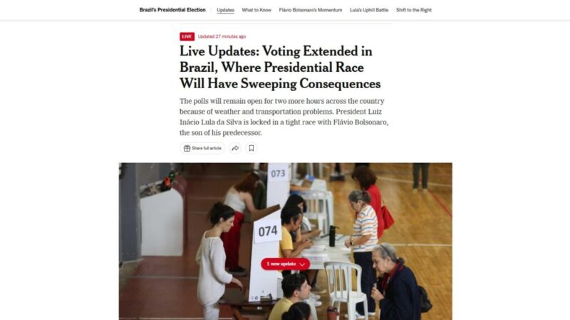 Imprensa internacional repercute prorrogação e eleição no Brasil