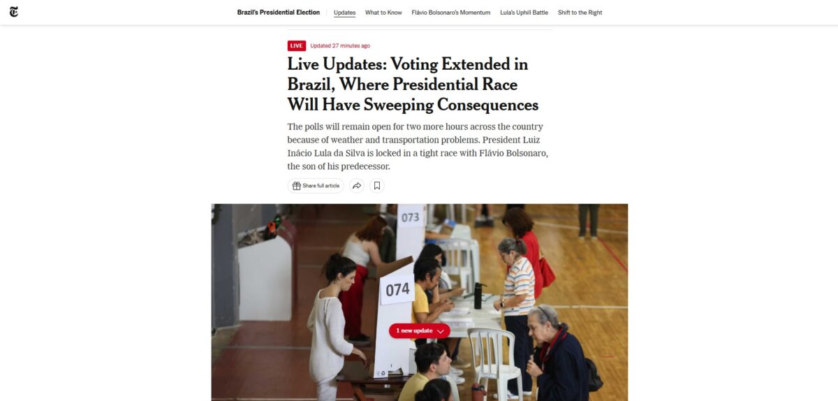 Imprensa internacional repercute prorrogação e eleição no Brasil