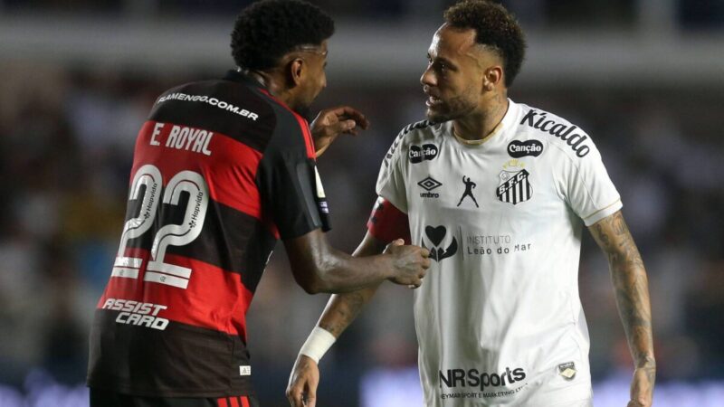 Neymar sai do banco, marca dois e Santos empata com o Flamengo