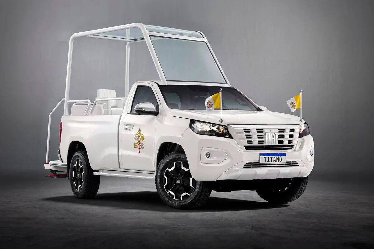 Papa Leão XIV usará picape Fiat Titano modificada como papamóvel no Uruguai