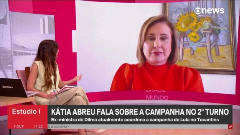 Kátia Abreu afirma que Janja tem mais espaço que Alckmin na campanha