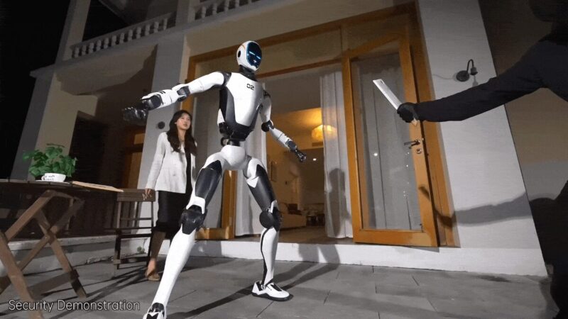 Novo robô humanoide da Unitree atua como guarda-costas em vídeos